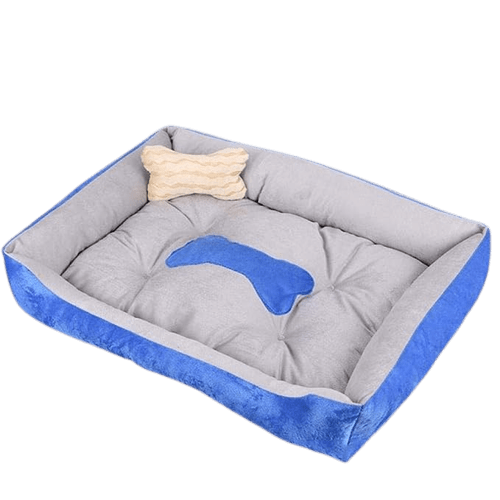 Lit coussin moelleux avec rebords pour chiens et chats - gamme bleu