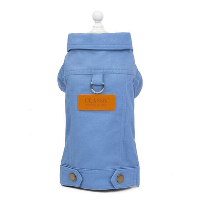 Veste bleue Denim de printemps pour chien