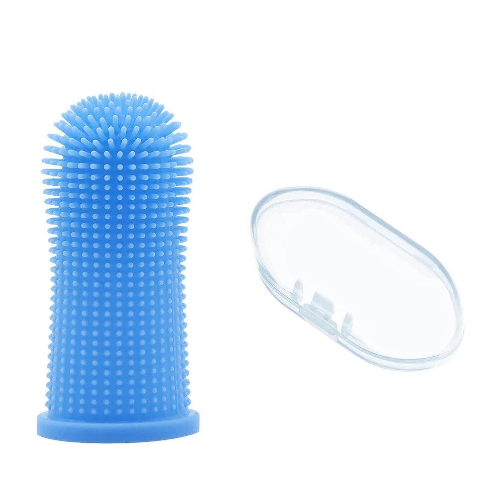 Brosse à dents bleue pour chien