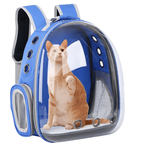 Sac à dos de transport bleu pour chien et chat