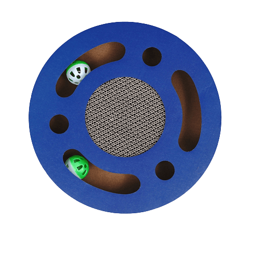 Griffoir rond pour chat bleu