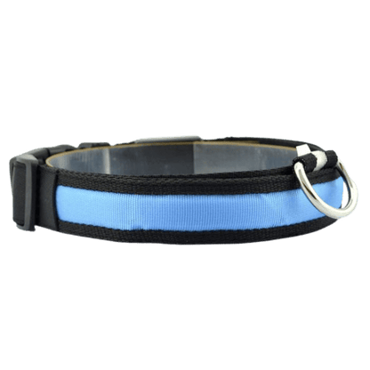 Collier lumineux LED bleu  en nylon pour chien et chat