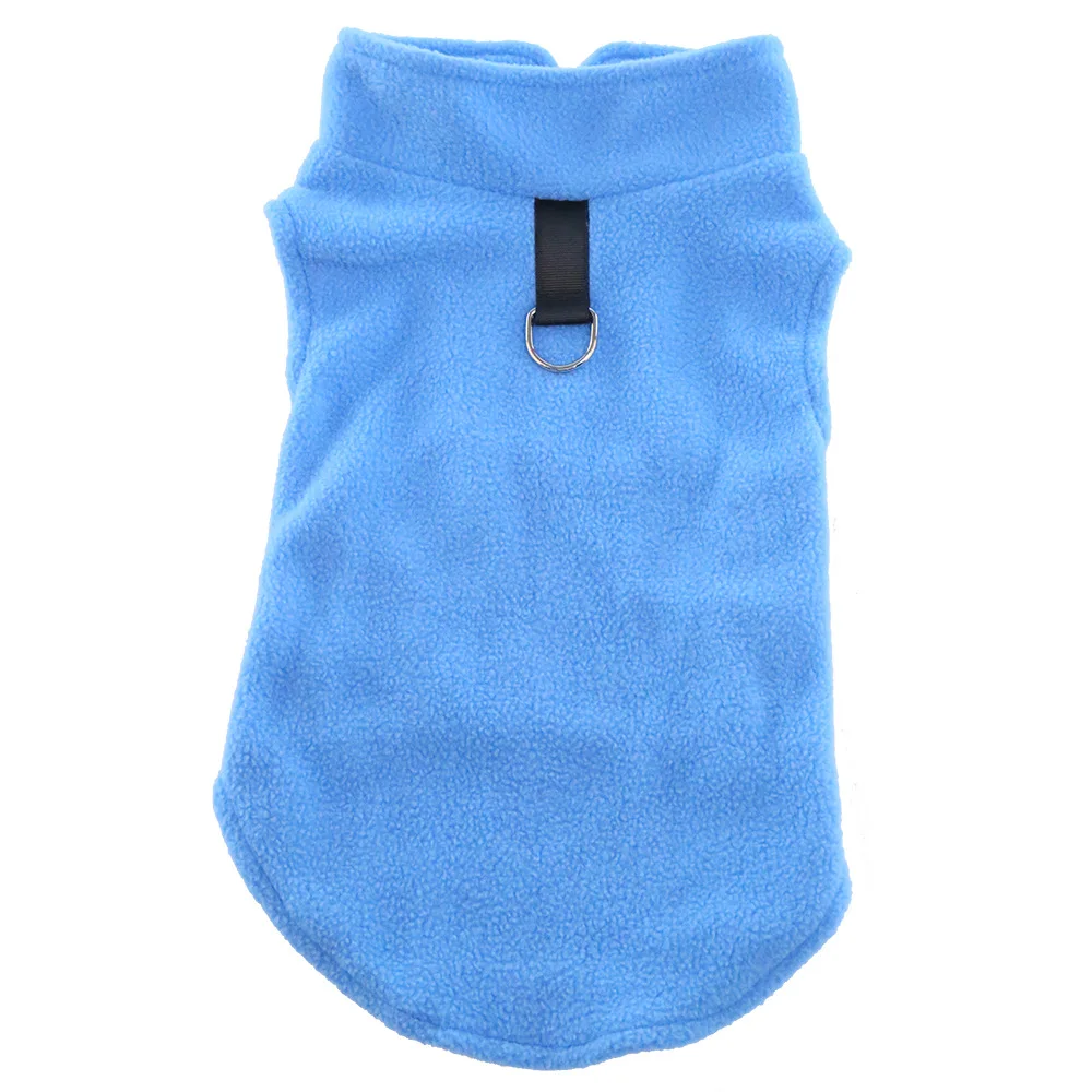 Pull polaire simple bleu pour chien