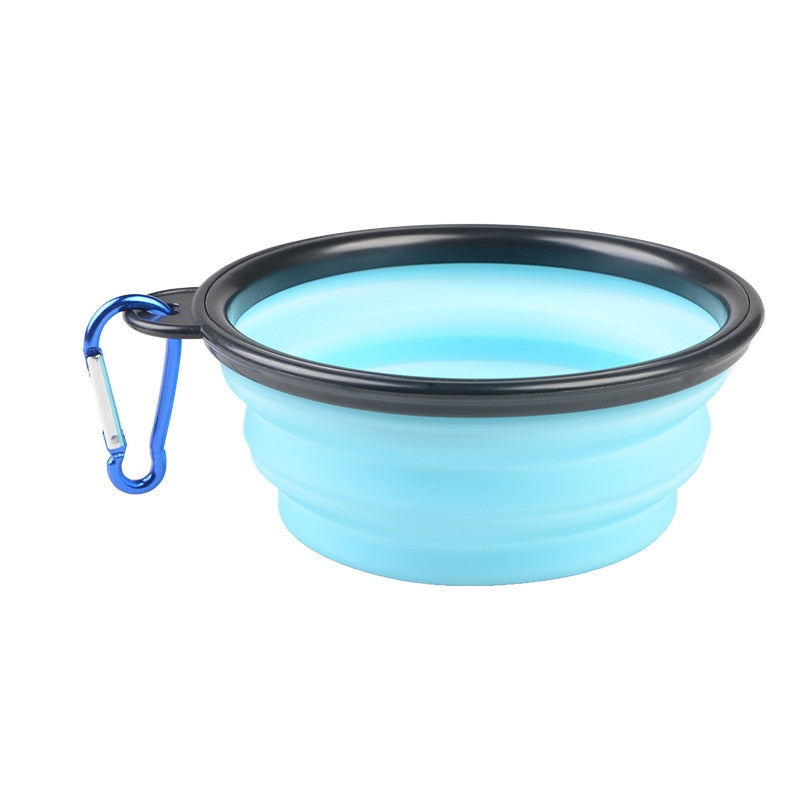 Gamelle de voyage bleue clair pour chien
