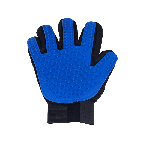 Gant de brossage bleu main droite