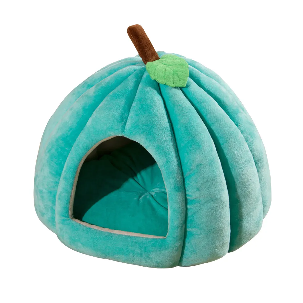 Couchage confortable citrouille bleue pour chat