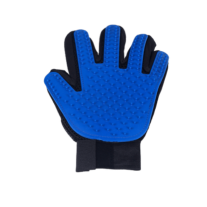 Gant de brossage bleu main gauche