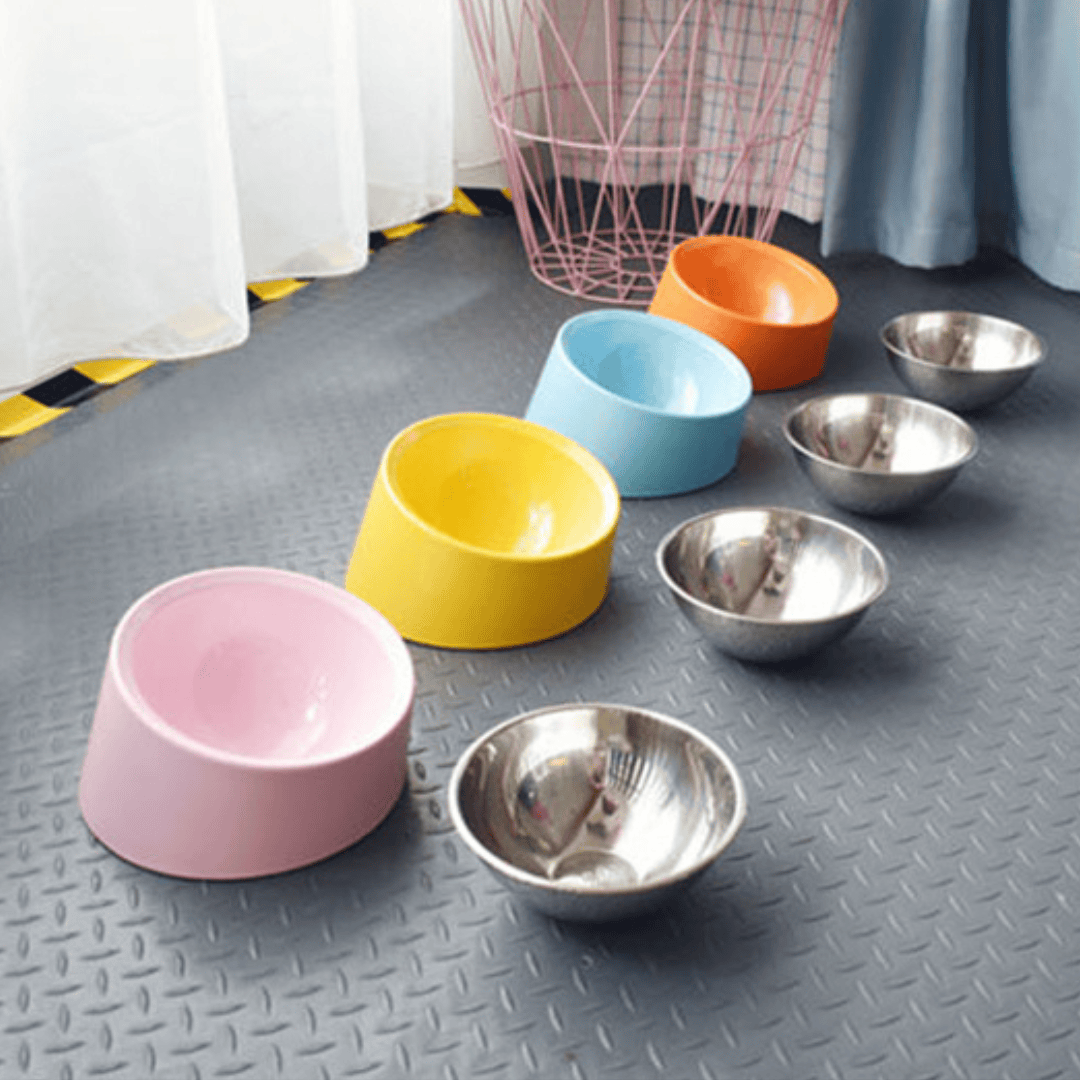 Grands bols surélevés pour animaux en inox
