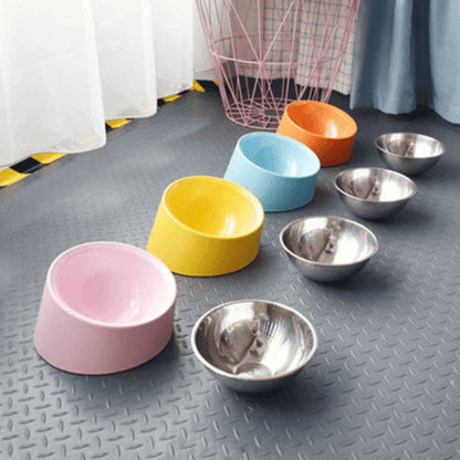 Grands bols surélevés pour animaux en inox