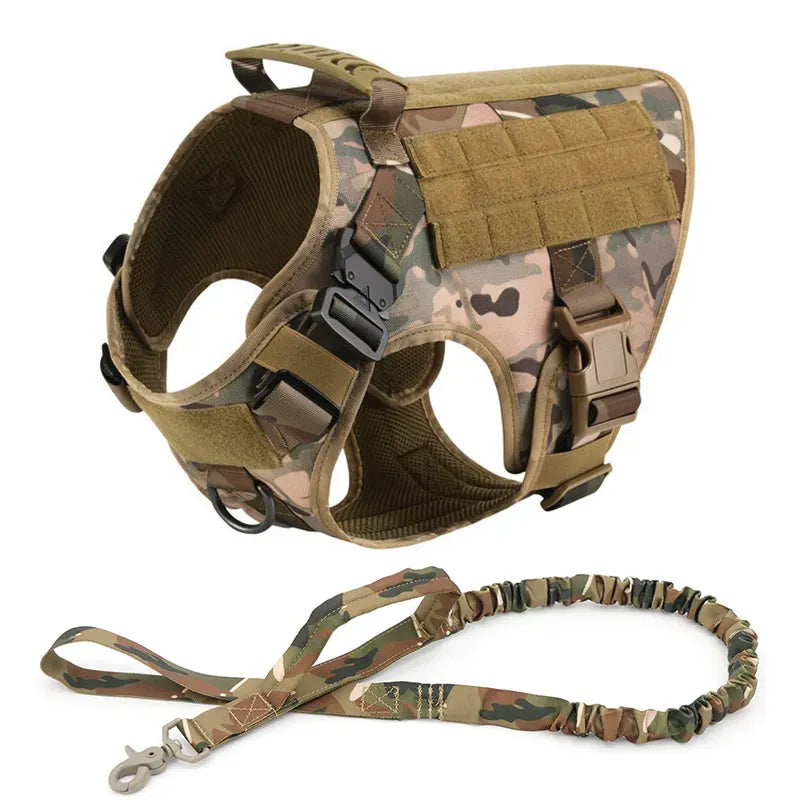 harnais tactique militaire camo pour chien - lot 1