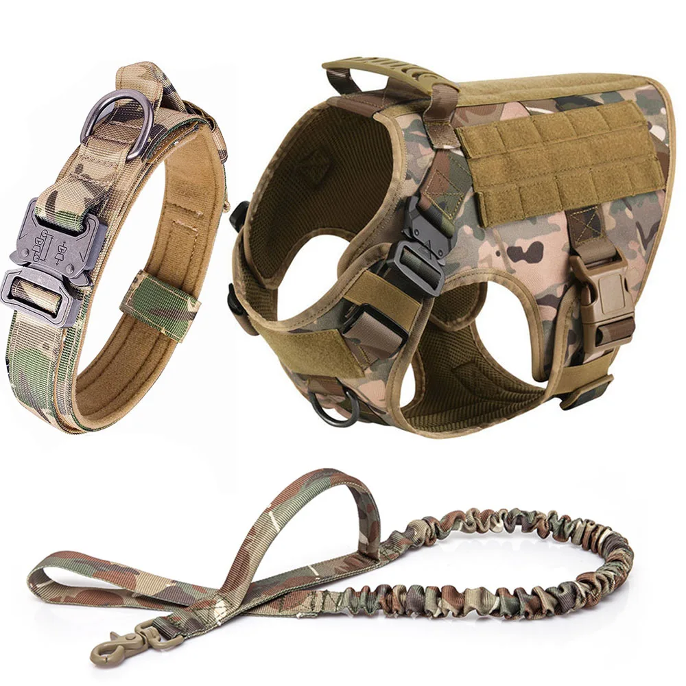 harnais tactique militaire camo pour chien - lot 2