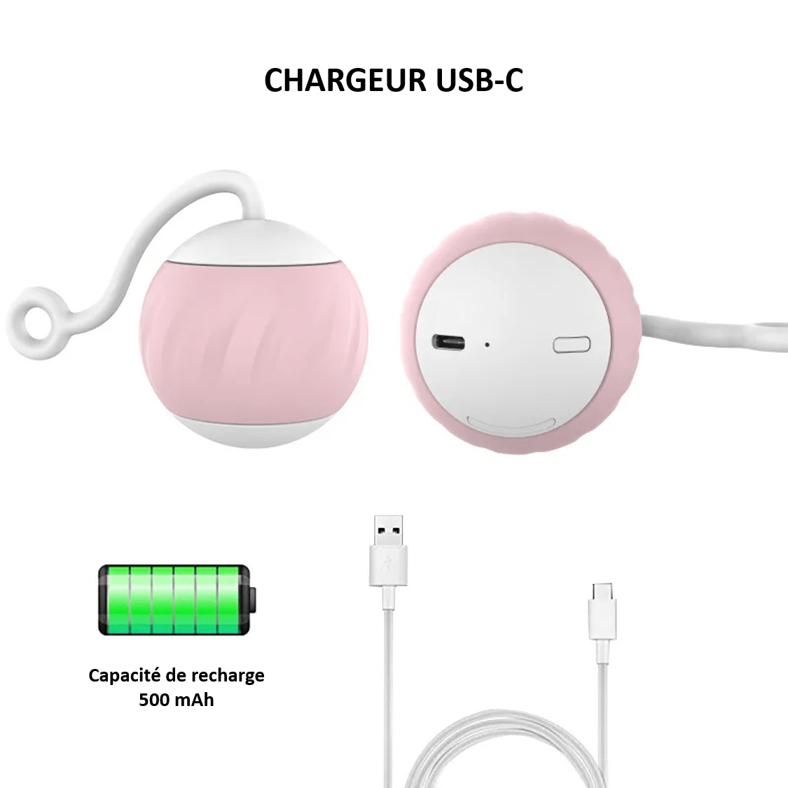 Charge de notre balle automatique avec plume pour chat
