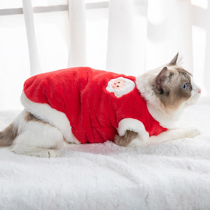 Pull doux et chaud rouge pour chat