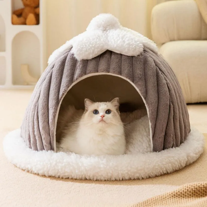Couchage hivernal et doux pour chat