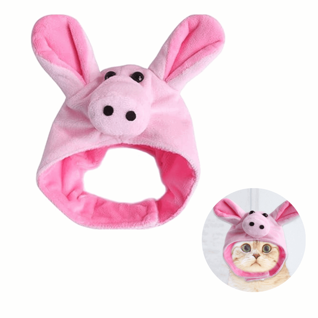 Déguisement de tête oreilles de cochon pour chat