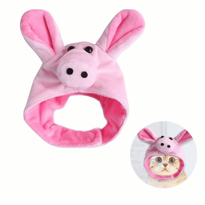 Déguisement de tête oreilles de cochon pour chat