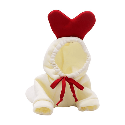 Pull à capuche en forme de coeur pour chien et chat