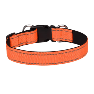 Collier orange réfléchissant pour chien