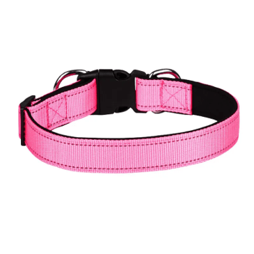 Collier rose réfléchissant pour chien