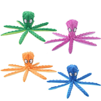 Différents coloris de notre peluche pieuvre pour chien