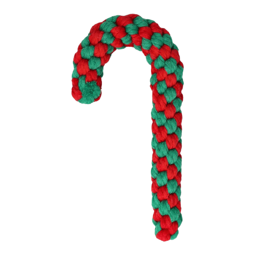 Canne à sucre en corde à mâcher pour chien - édition christmas