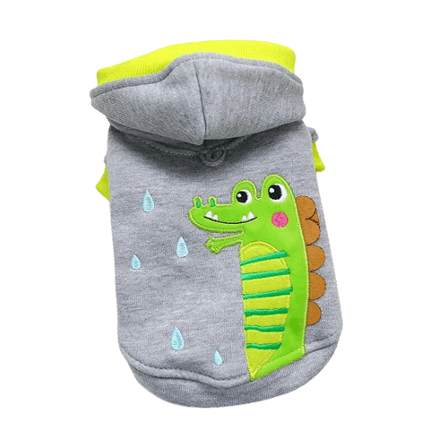 Pull à capuche crocodile pour chien