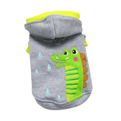 Pull à capuche crocodile pour chien