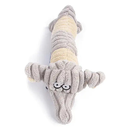 Peluche en forme d'éléphant pour chien vue de face