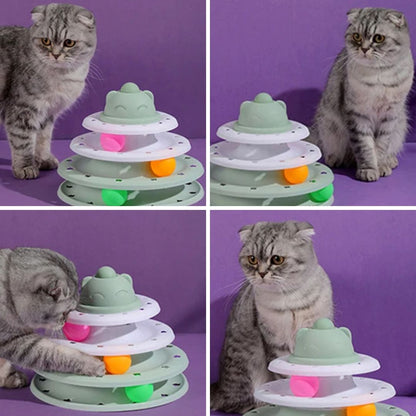 Tour de jeu avec balles pour chat