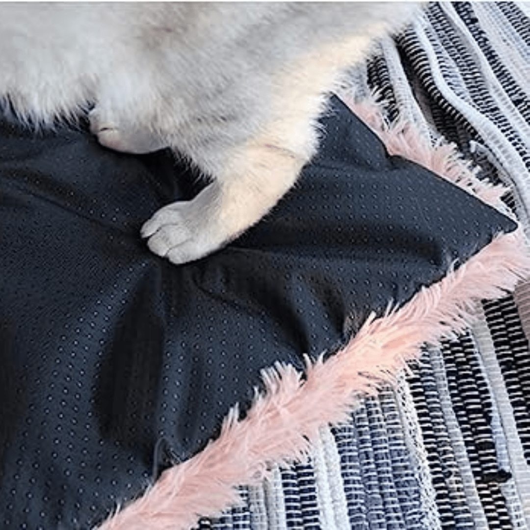 Dessous du tapis moelleux de couchage pour animaux