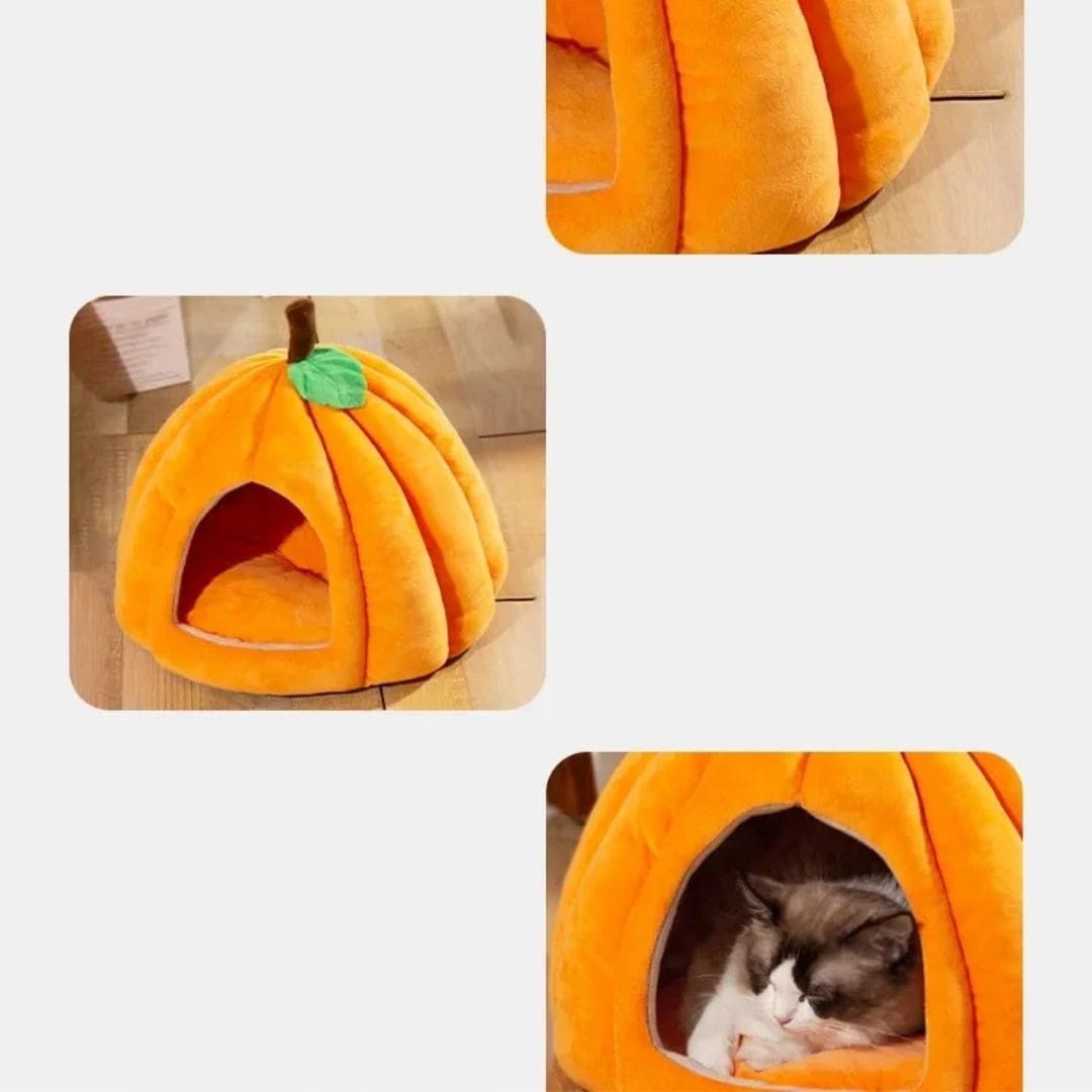 Matériaux de qualité de notre couchage confortable citrouille pour chat