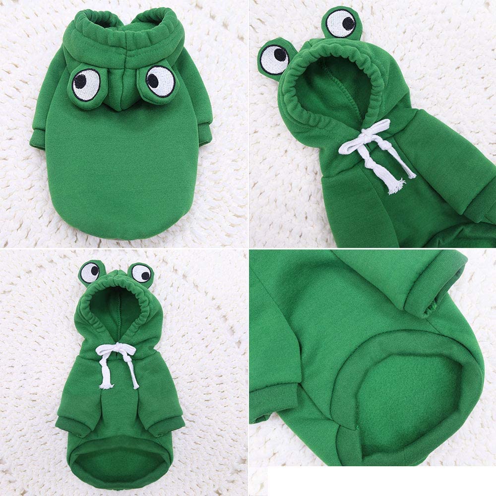 Pull à capuche pour chien en forme de grenouille