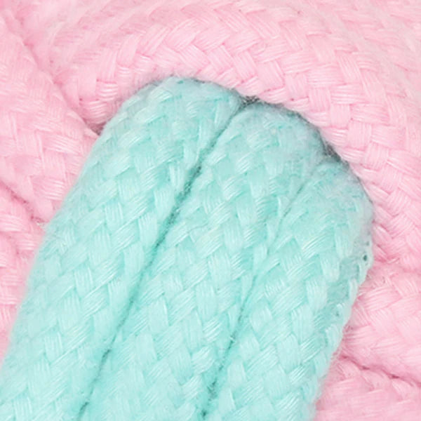 Détails de notre corde rose à mâcher pour chien