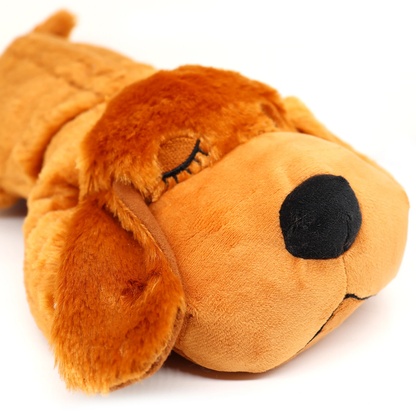 Détails de notre peluche d'apaisement pour chien - Marron