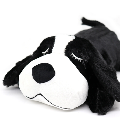 Détails de notre peluche d'apaisement pour chien - Noire