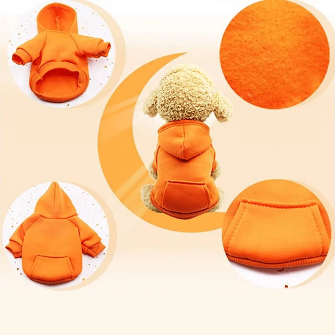 Détails de notre sweat à capuche pour chien