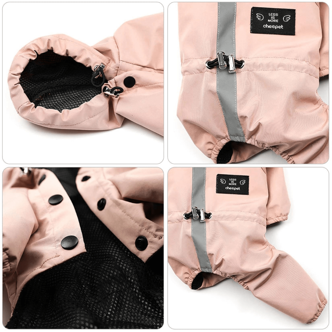 Veste imperméable rose pour chien