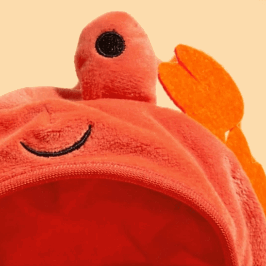 Détails de notre chapeau en forme de crabe pour chat