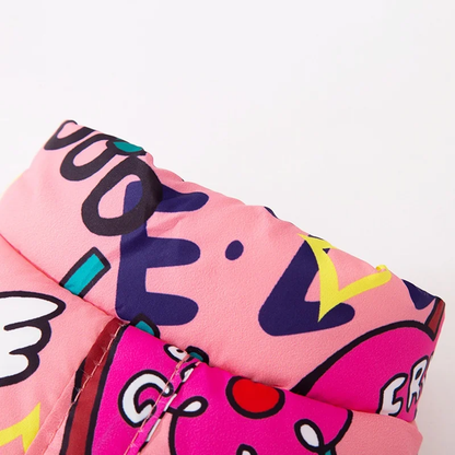 Détails de notre doudoune imprimée pour chien