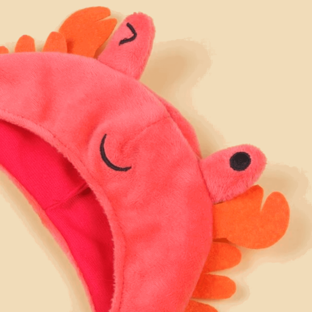 Détails de notre chapeau en forme de homard pour chat