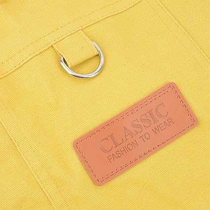 Détails de notre veste jaune Denim de printemps pour chien