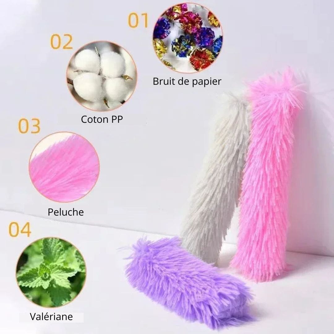 Détails de notre peluche couinante pour chat