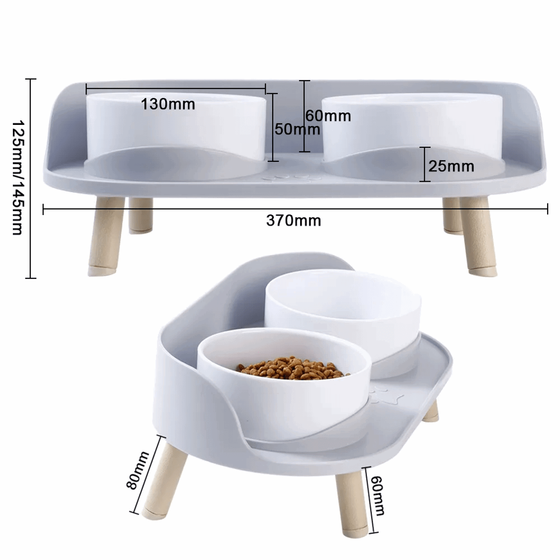 Dimensions de notre mangeoire design pour animaux