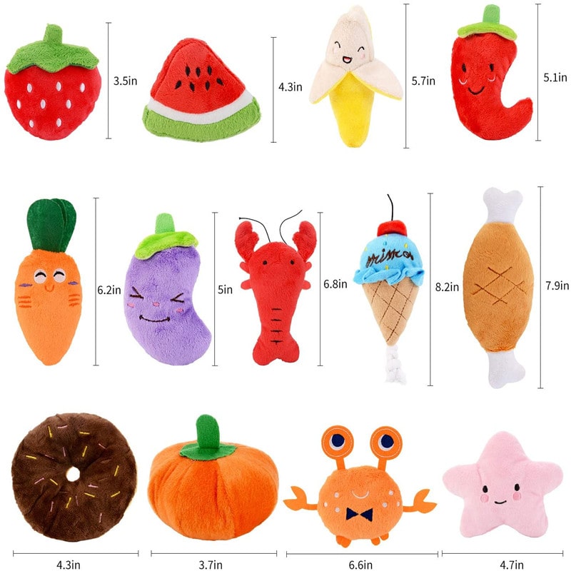 Dimensions lot de peluche pour chien