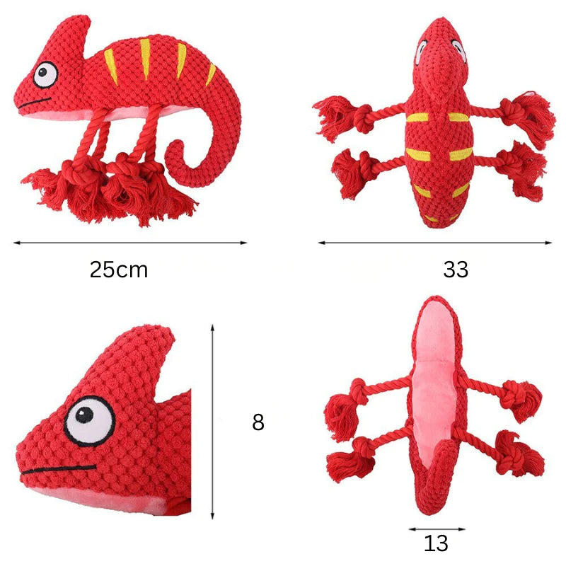Dimensions de notre jouet Caméléon pour chien