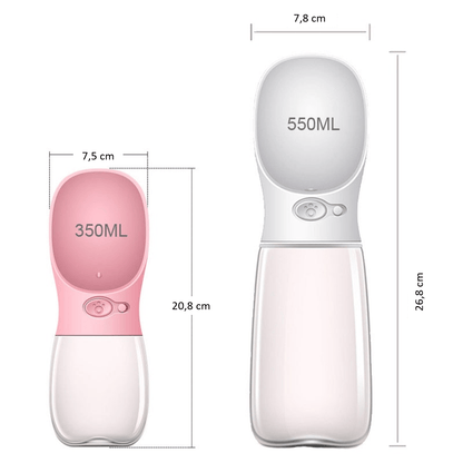 Dimensions de nos gourdes d'eau pour animaux