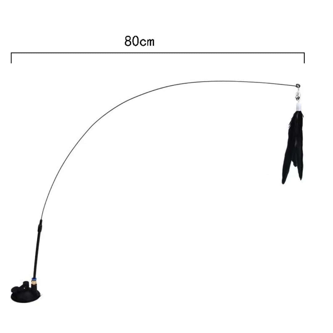 Dimensions de notre canne à pêche avec ventouse pour chat
