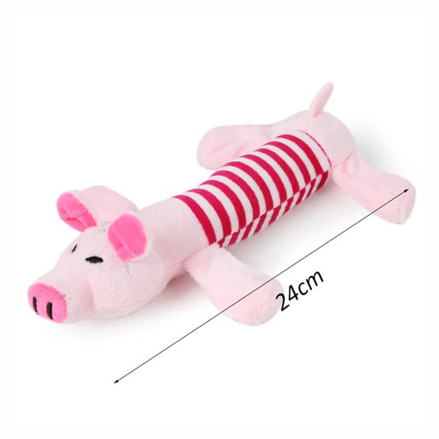 Dimensions de la peluche en forme de cochon pour chien