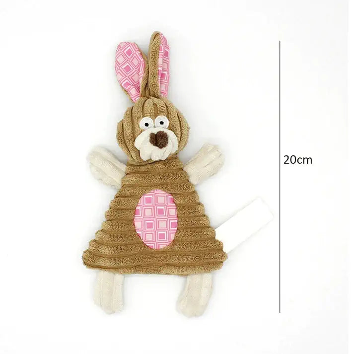 Dimensions peluche en forme de lapin pour chien