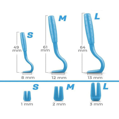Dimensions de nos pinces à tiques en plastique pour chien et chat